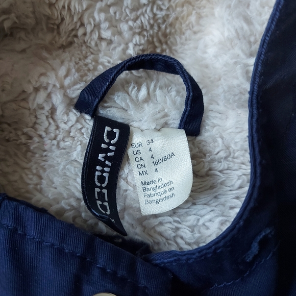Divided H&M Faux Sherpa Lined Hooded Dark Blue Utility Jacket, 4 - Picture 5 of 13